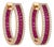 18k Gold Diamond 2.76ct Ruby Stud Earrings, New For Sale