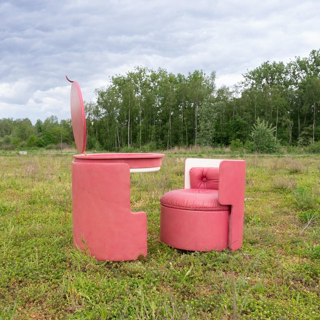 Dilly Dally Vanity Table by Luigi Massoni for Poltrona Frau, 1960s, Set of 2 For Sale - Image 15 of 16