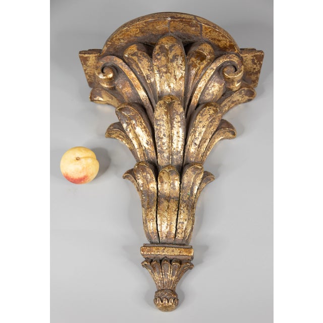 Large Vintage Italian Gilt Wall Bracket Shelf For Sale - Image 4 of 9