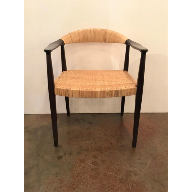 Wood Bungalow 5 Mid-Century Style Caned Accent Chair For Sale - Image 7 of 7