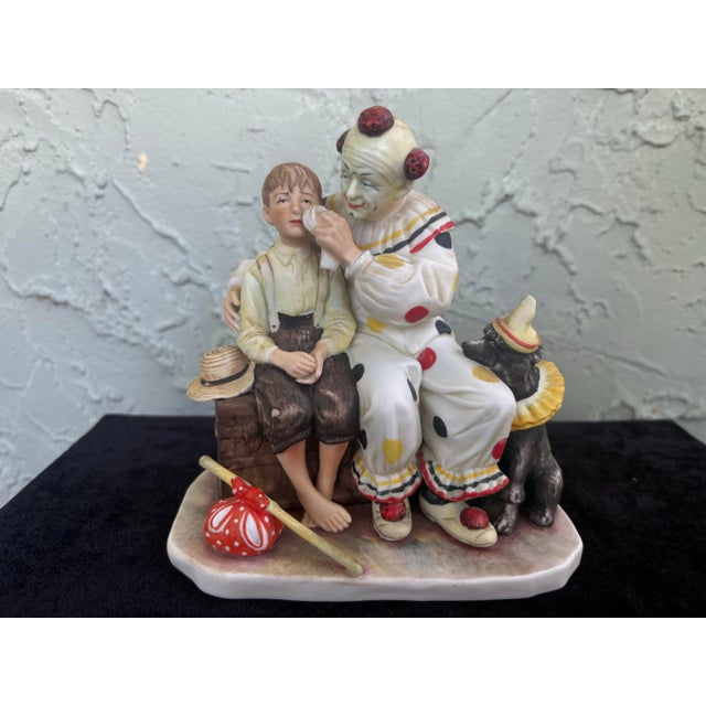 Folk Art Vintage Gorham “The Runaway” Norman Rockwell Inspired Porcelain Figurine Made in Japan For Sale - Image 3 of 9
