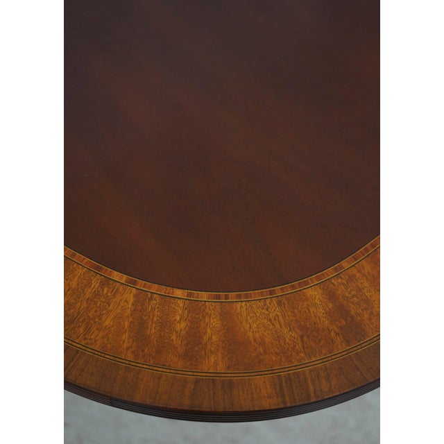 Brown Councill Craftsmen Mahogany Inlaid Double Pedestal Dining Table For Sale - Image 8 of 18