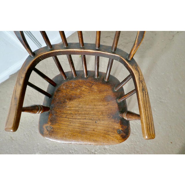Early 19th Century Beech and Elm Childs Country Carver Chair, 1800s For Sale - Image 6 of 7