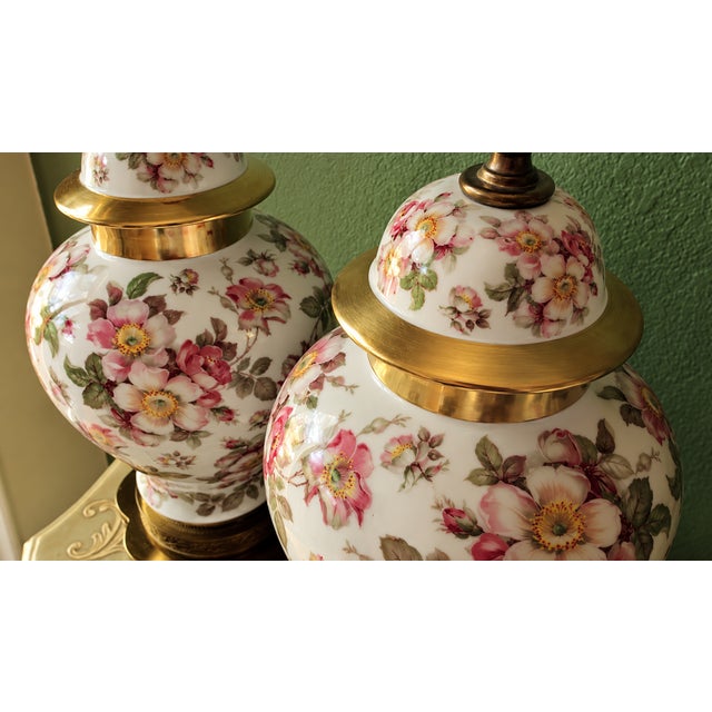 Schumann Arzberg Bavaria Briar Rose Porcelain Table Lamps For Sale - Image 13 of 13