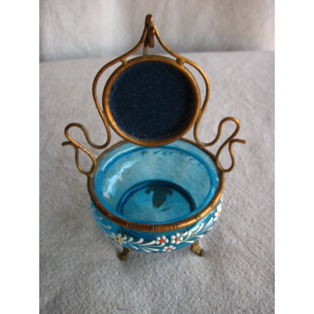 French Napoleon III Enabled Glass Pocket Watch Holder 19 Century For Sale - Image 4 of 10