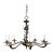 1930's Decorative Black and Bronze Chandelier For Sale