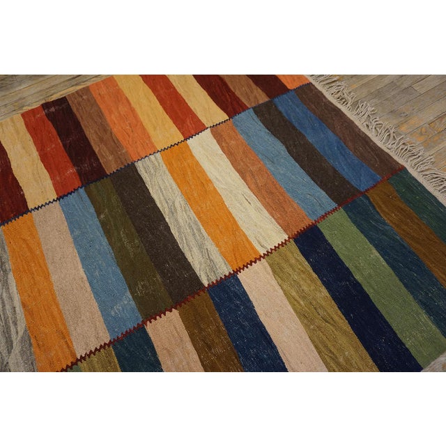 Wine Contemporary Persian Flat-Weave For Sale - Image 8 of 15