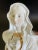 Vintage Gold Gild Bisque Porcelain Madonna Virgin Mary Holding Rose Bust Figurine For Sale - Image 9 of 13