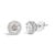 Immerse yourself in the allure of these exquisite 10K white gold stud earrings, each centered with a captivating 5mm...