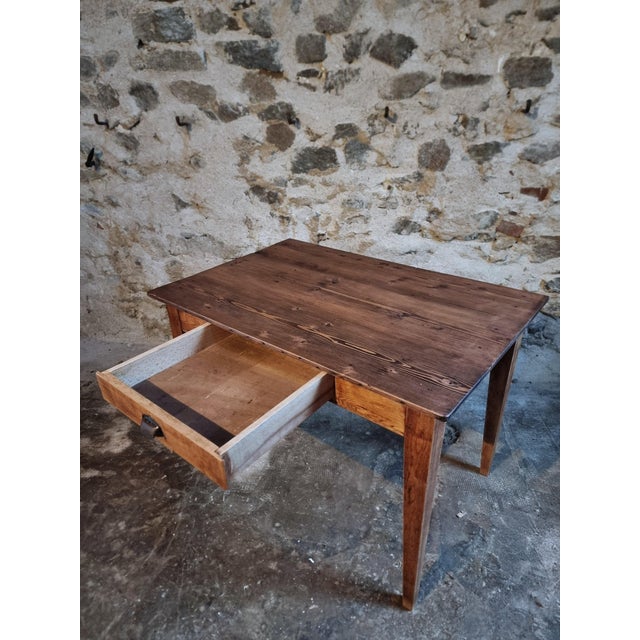 Antique French Table with Drawer, 1920 For Sale - Image 13 of 14