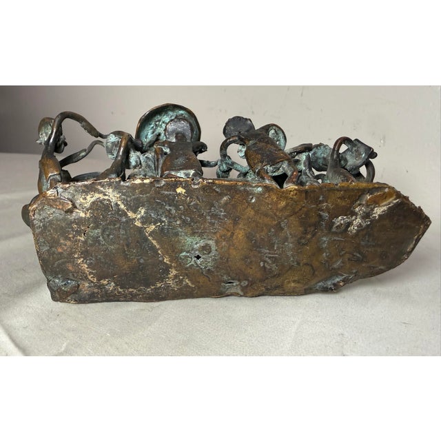 Antique 19th Century Ashanti King From Ghana Detailed Figural Bronze Statue For Sale - Image 15 of 16