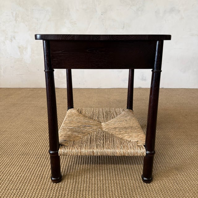 Amber Nightstand With Rush Shelf For Sale - Image 10 of 14