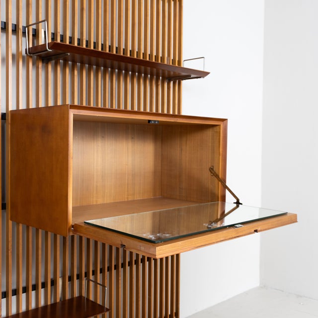 Slatted Bookcase with Shelves and Storage Unit, 1960 For Sale - Image 6 of 10