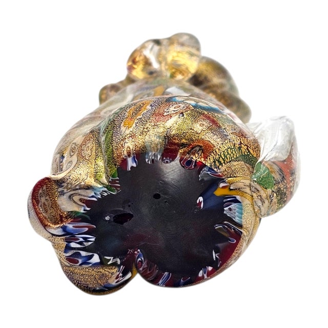 Murano Campanella Millefiori Glass Dog Figurine With Gold Fleck, 4.25" For Sale - Image 11 of 15