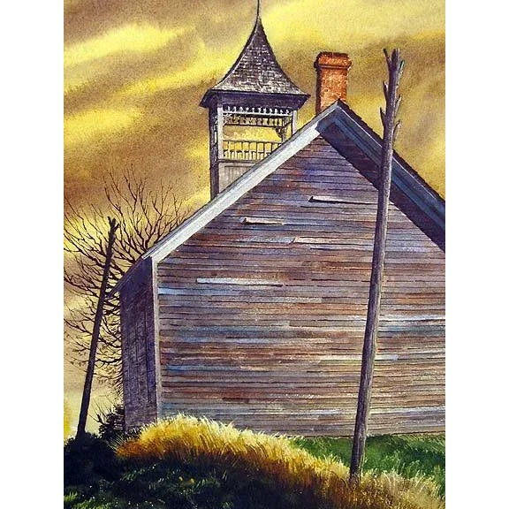 Realism 1970s Vintage "By the Road" Watercolor Painting by Francis Meisch For Sale - Image 3 of 5