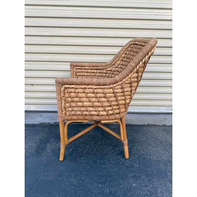 Palecek Palecek Capitola Coastal Natural Seagrass Rope Dining Arm Chair For Sale - Image 4 of 8
