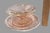 Experience the charm of bygone elegance with this Vintage Pink Depression Glass Floral Edge Pedestal Compote Bowl &...
