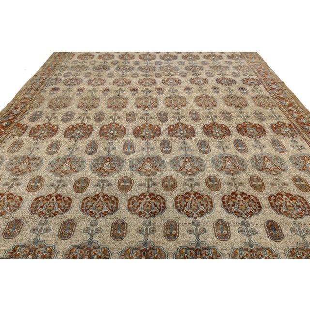 Unique Antique Serab Rug With Geometric All-Over Medallion Motif For Sale - Image 12 of 13