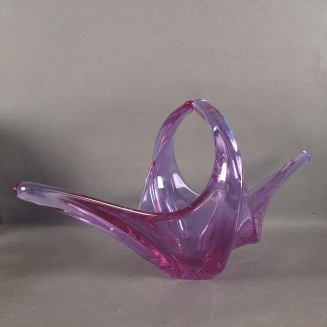 Large Italian Violet Glass Bowl from Murano, 1950s For Sale - Image 3 of 6