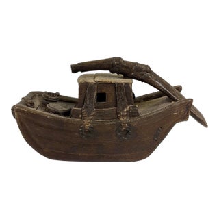 20th Century Handcrafted E-Shin Teapot of a Boat For Sale
