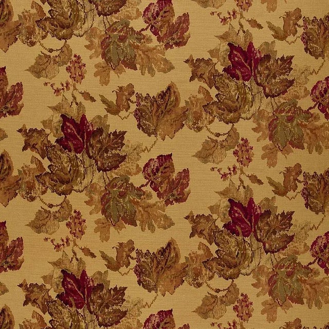 Schumacher Longwood Leaves Fabric in Spice For Sale