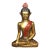 Vintage Gilt Bronze Seated Buddha Statue With Red Robe For Sale