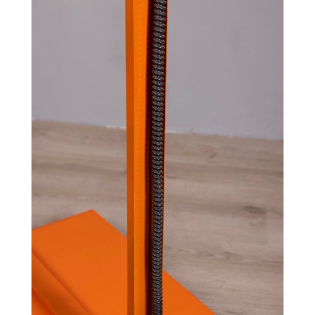 Vintage Space Age Italian Orange Metal and Acrylic Glass Floor Lamp, 1970s For Sale - Image 14 of 15