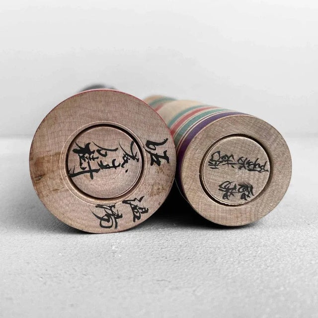 Vintage Dento Kokeshi Figurines by Abo Masafumi and Abo Muchihide, 1970s, Set of 2 For Sale - Image 4 of 10