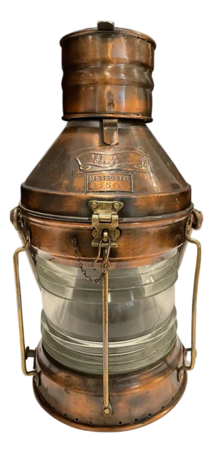 Late 19th Century Copper and Glass Ship's Lantern by Meteorite