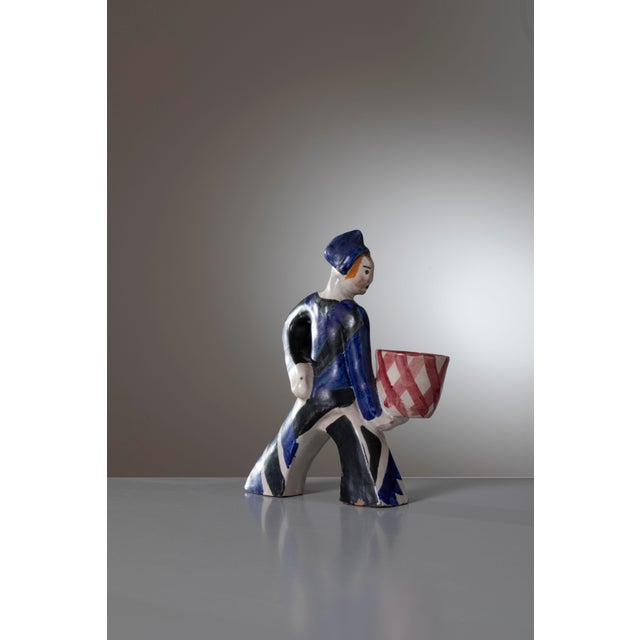 Vintage Ceramic Figural Planter by Leopold Anzengruber for Ics Vietri, Italy, 1930 For Sale - Image 3 of 10