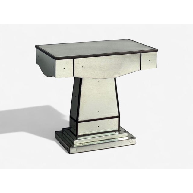 Mid-Century Modern Style, Painted Wood, Distressed Glass, Mirrored Nightstands For Sale - Image 9 of 14
