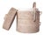 Artifacts Rattan Ice Bucket with Tongs in White Wash 10" - 2 Pieces For Sale