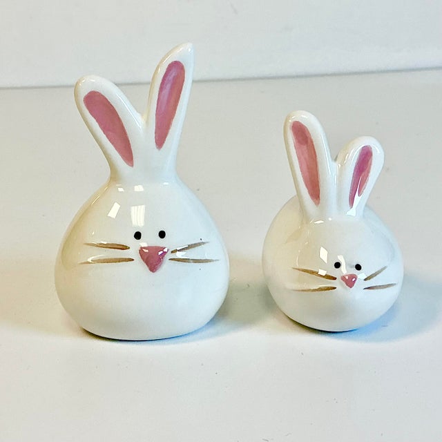Vintage Whimsical Modern Ceramic Bunny Salt & Pepper Shakers - A Pair For Sale - Image 12 of 12