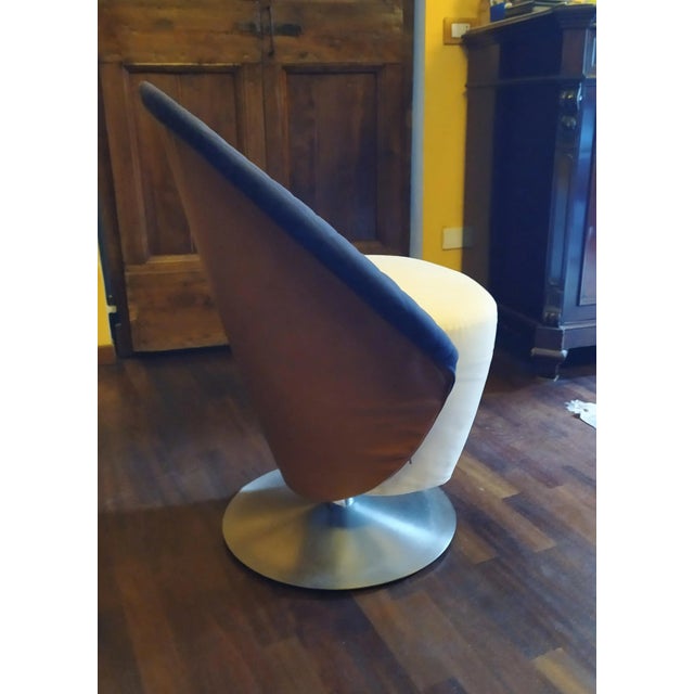Small Italian Swivel Armchair, 1980s For Sale - Image 4 of 6
