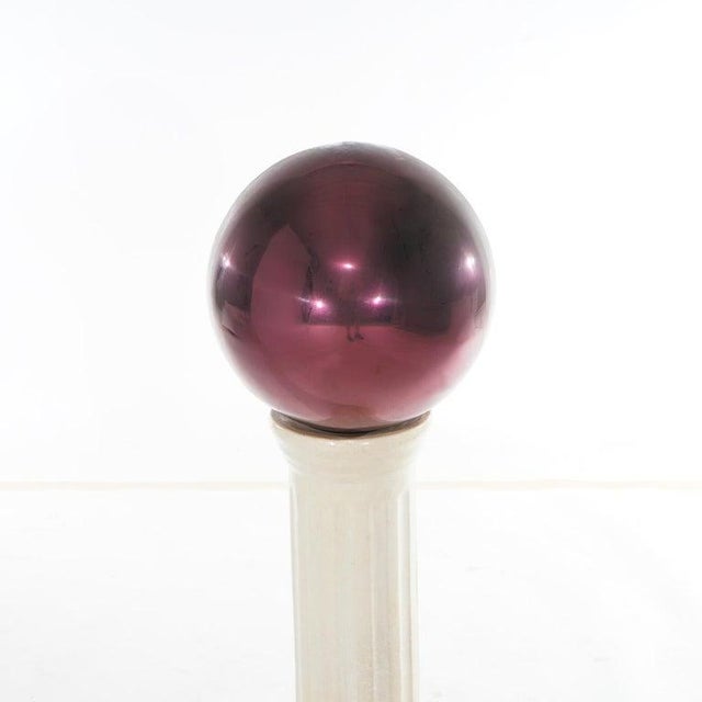 Glass Garden Gazing Globe on Pottery Pedestal 20thC For Sale - Image 4 of 9