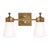 Visual Comfort Signature Siena Double Sconce in Hand-Rubbed Antique Brass with White Glass For Sale