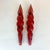 Mid-Century Modern Mid-Century Boho Chic Christmas Red Spiral Holly Candles - A Pair. For Sale - Image 3 of 8