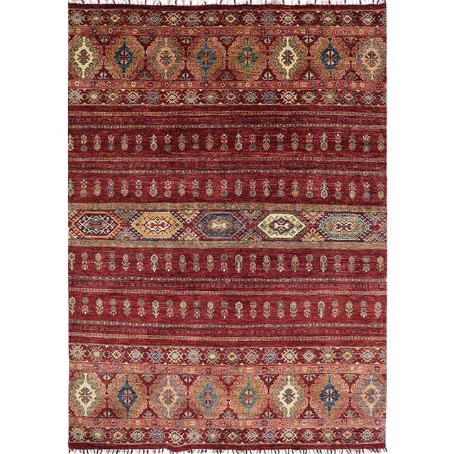 Handwoven Turkeman Style Area Rug 5'10"×8'1" For Sale