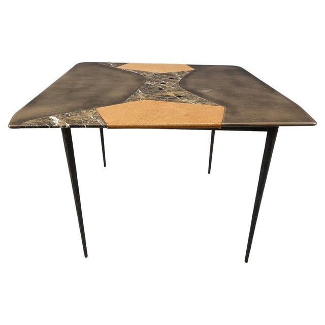 Hand Made Dining Table with Marble, 1990s For Sale - Image 12 of 12
