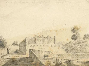Alfred Swaine Taylor, Tomb of Mamia, Ruins of Pompeii, 1829, Graphite Drawing