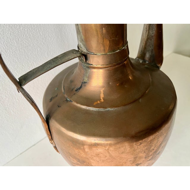 Metal 19th Century Large Solid Copper Ewer/Jug With Hinged Lid For Sale - Image 7 of 9