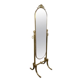 1970s Neoclassical Style Psychedelic Swivel Brass Mirror in the Style of Maison Jansen For Sale