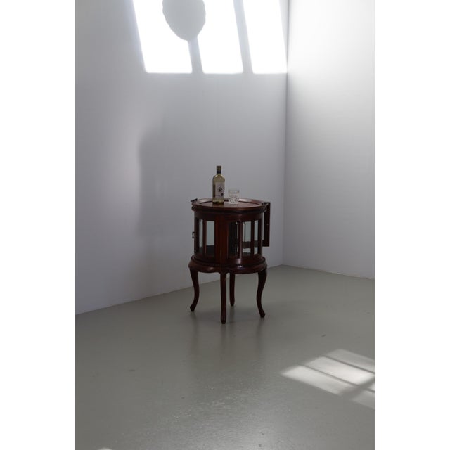 Small Round Bar Display Cabinet with Tray, 1980s For Sale - Image 16 of 18