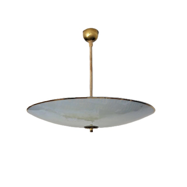 Mid-Century Modern 1960s Space Age Ufo Glass Pendant by Doria– Ice Blue & Seafoam Rare German Space-Age Design For Sale - Image 3 of 13