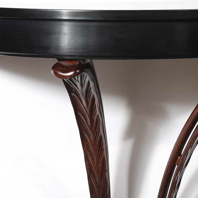 Art Deco Ebonized Walnut Wall Console W/ Acanthus Supports by Grosfeld House For Sale - Image 11 of 15