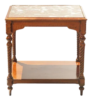 19th C. French Marble Top Walnut Table