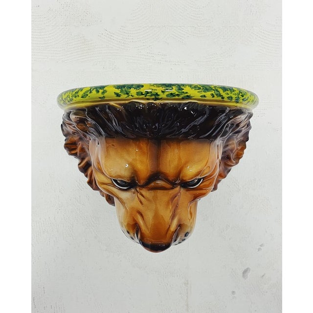 Wall Shelf Lion in Ceramic by Ceramiche Boxer For Sale - Image 6 of 6