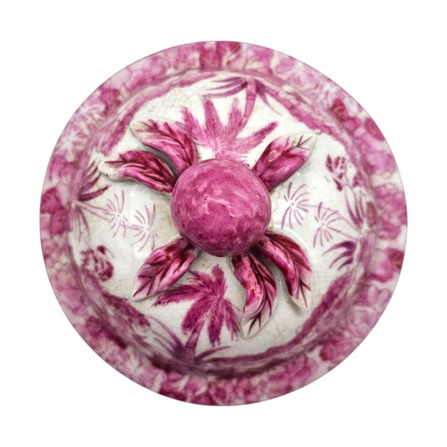 Late 20th Century Maximalist Pink Chinoiserie Lidded Coffee Pot, Fine Crackle Glaze Porcelain 11.75" For Sale - Image 13 of 17