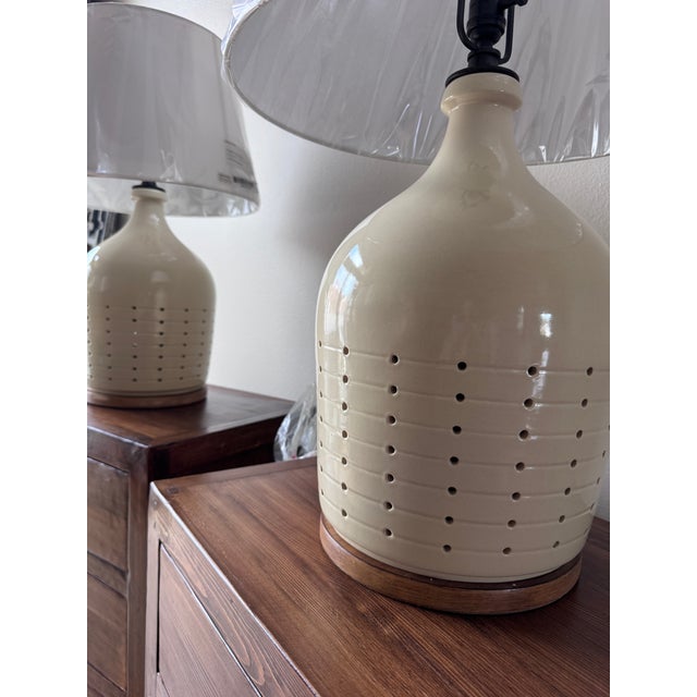2020s Pair of Ralph Lauren Halifax Small Table Lamps - Coconut Finish (New in Box) For Sale - Image 5 of 8