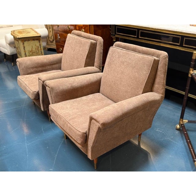 Late 20th Century Pair of Vintage Upholstered Club Chairs For Sale - Image 5 of 5